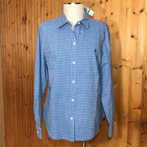 Nautica Tops - NWT Nautica Women's Large Denim Print Button Up